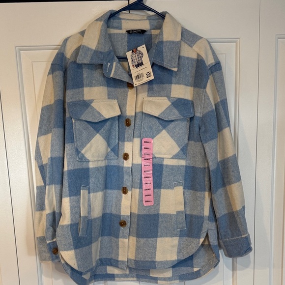 Member's Mark Jackets & Blazers - Blue and Cream Plaid Women's Jacket